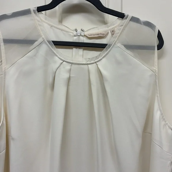 NWT Soft Surroundings Ecru Blouse - Picture 3 of 7